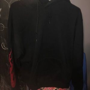 Brandy Melville hoodie red flames on the sleeves